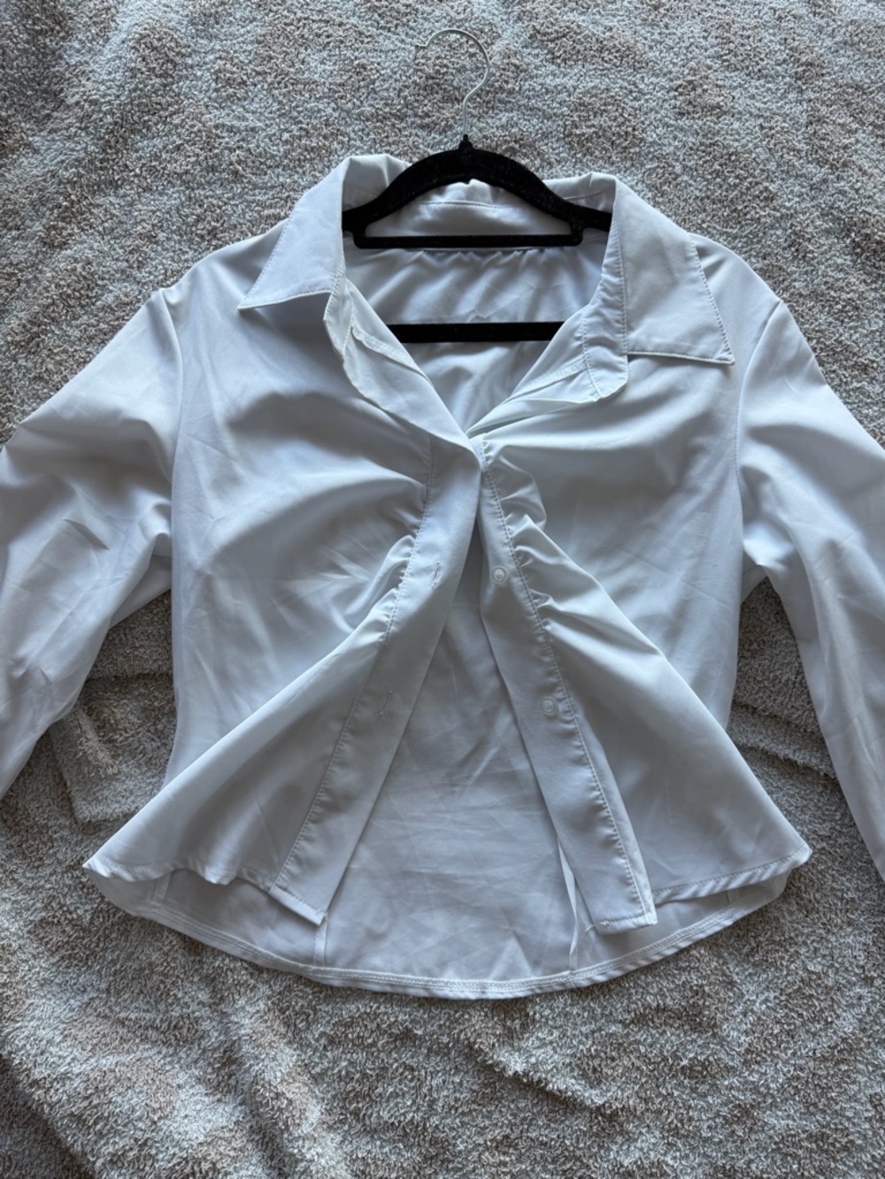 SHEIN White Collared Button-Front Shirt